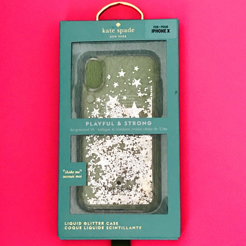 Kate Spade iPhone X Case liquid glitter case